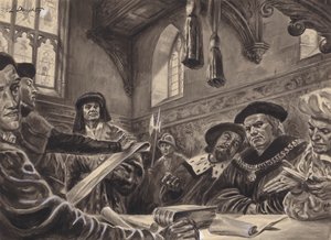 Cour de la Chambre étoilée (gouache sur papier)