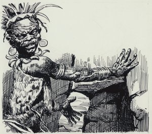 Illustration pour King Solomons Mines (gouache sur papier)