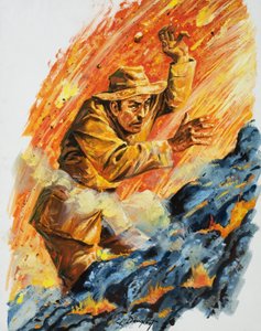 Dans la fournaise (gouache sur papier)