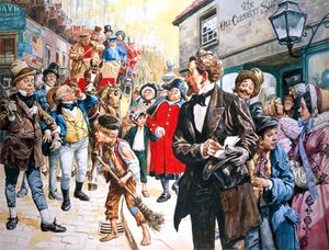 Old Curiosity Shop" de Charles Dickens écrit en 1840-1 (gouache sur papier)