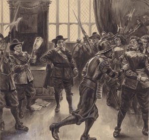 Oliver Cromwell expulse les membres restants de la Chambre des communes - C.L. Doughty