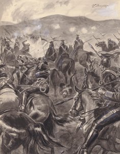 La charge de la brigade légère (gouache sur papier)