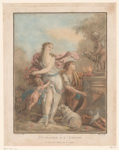Femmes avec des fleurs et Amour