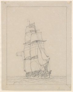 Une brigantine - Christoffer Wilhelm Eckersberg