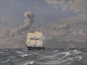 Une frégate et quelques autres navires en croisière