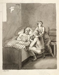 Un père mourant unit un jeune couple - Christoffer Wilhelm Eckersberg