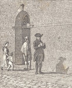 Devant une porte d