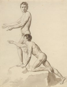 Deux Israélites sur un bloc de roche - Christoffer Wilhelm Eckersberg