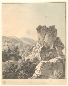 Vue depuis Harzen, depuis Teufelsmauer, le château de Blankenburg en arrière-plan - Christoffer Wilhelm Eckersberg