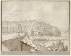 Vue de Sèvres du vieux pont de la Seine avec le parc de Saint-Cloud en arrière-plan - Christoffer Wilhelm Eckersberg
