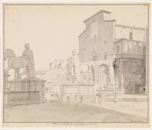 Vue du Capitole et de Santa Maria in Aracoeli, Rome - Christoffer Wilhelm Eckersberg