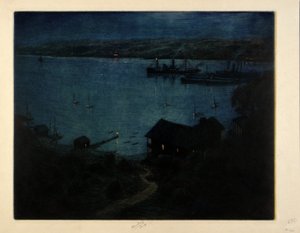 Clair de lune--Rivière Hudson - C. F. William Mielatz