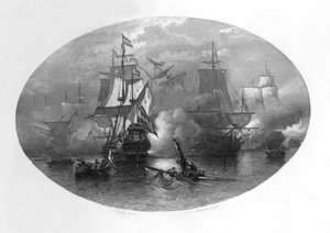 La bataille navale de Sole Bay (1672, c. 1870)