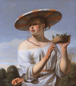 Fille au grand chapeau