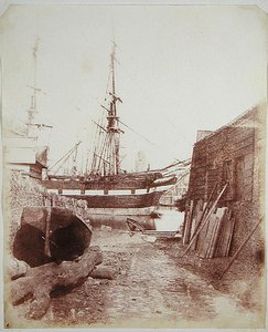 Scène de rivière et de quai vers 1846