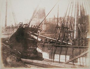 Navires à voile dans le port, c.1845