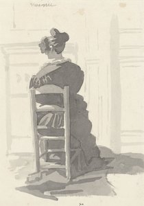 Dame assise sur une chaise, vue de dos - Camille Chenou Levesque