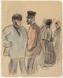 Groupe de personnages au marché, Gisors - Camille Jacob Pissarro
