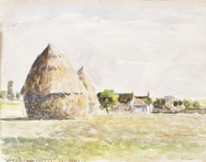La Meule de foin, soir à Éragny - Camille Jacob Pissarro