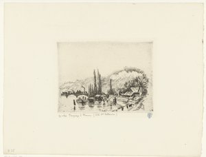 Paysage près de Rouen (Paysage à Rouen) - Camille Jacob Pissarro