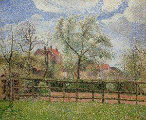 Poirier et fleurs à Éragny, matin, 1886