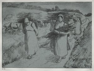 Paysans portant des fagots, vers 1896