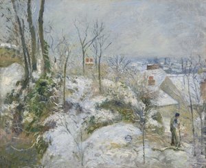 Garenne de lapins à Pontoise, neige, 1879