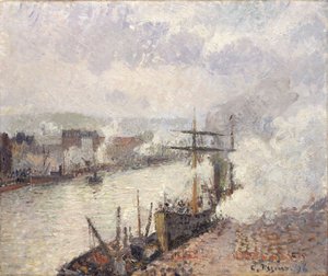 Bateaux à vapeur dans le port de Rouen, 1896