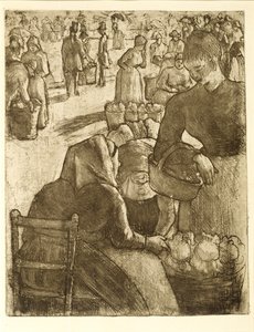 Marché aux légumes à Pontoise, 1891 - Camille Jacob Pissarro