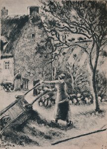 Femme vidant une brouette, vers 1880, 1946
