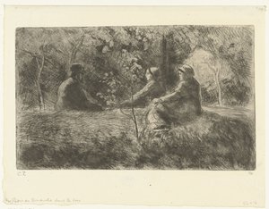 Repos dominical dans la forêt - Camille Jacob Pissarro