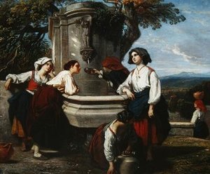Femmes ossaloises à la fontaine, vers 1845