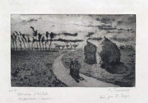 Crépuscule avec meules - Camille Pissarro