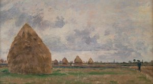 Paysage avec des meules de foin - Camille Pissarro
