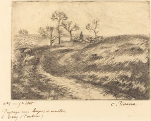 Paysage avec berger et moutons à Osny