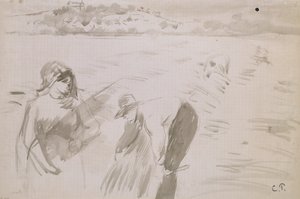 Étude de moissonneurs travaillant dans un champ près de Pontoise - Camille Pissarro