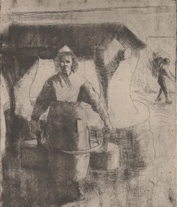 Femme à un puits - Camille Pissarro