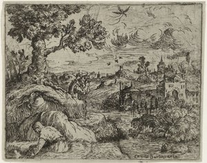 Paysage avec ciel nuageux - Camillo Berlinghieri