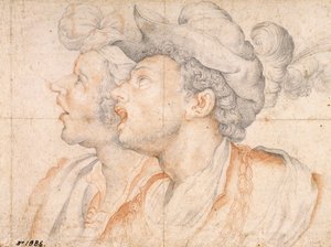 Deux têtes de jeunes, vers 1590
