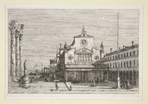 Vue imaginaire de S. Giacomo Di Rialto, de la série Vedute (Vues) - Canaletto (Giovanni Antonio Canal)