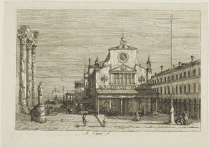 Vue imaginaire de S. Giacomo di Rialto, de Vedute - Canaletto