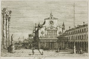 Vue imaginaire de S. Giacomo di Rialto, de Vedute - Canaletto