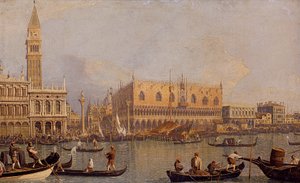 Italien : Veduta del Palazzo Ducale di Venezia Vue du Palais Ducal à Venise - Canaletto