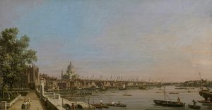 Londres et la Tamise vues de la terrasse de Somerset House en direction de la cathédrale Saint-Paul - Canaletto