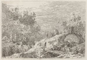 Paysage de montagne avec cinq ponts - Canaletto