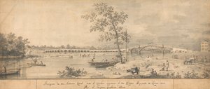 Vieux pont de Walton vu depuis la rive du Middlesex - Canaletto