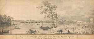Old Walton Bridge vu de la rive du Middlesex - Canaletto