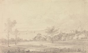 Paysage avec château au loin, Île de Wight - Capt. Thomas Hastings