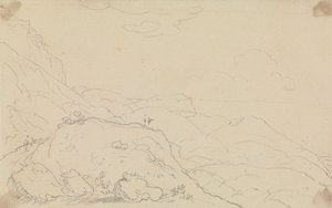Esquisse de falaise et collines près du rivage - Capt. Thomas Hastings