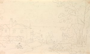 Croquis de maisons près du rivage, Île de Wight